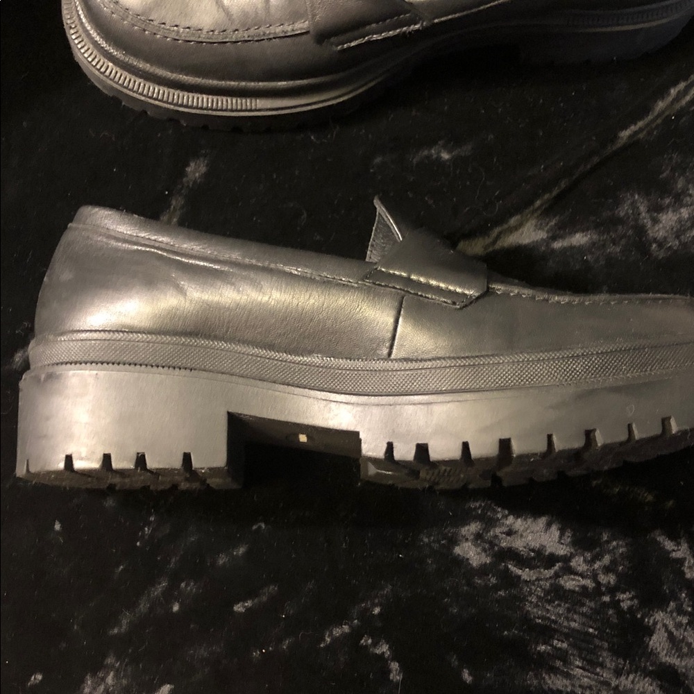Patina women’s leather chunk loafers Sz 8.5. Blk - Picture 6 of 7